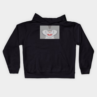 Silver Bunny Face Kids Hoodie